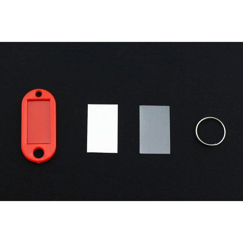 Lind Kitchen 40pcs Red Key Ring Label Tags Plastic Keys Holder and Identifier Name Number Address Information Label Card for Keys ID 5x2.2cm - Image 4